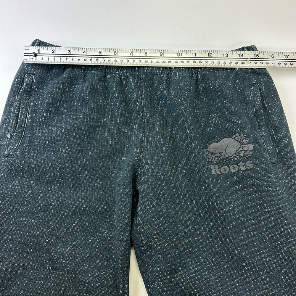 Roots genderless jogger sweatpant Medium black peppered casual sweats - Picture 6 of 12